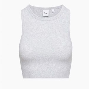 aritzia tna grey ribbed cropped racer tank size XS